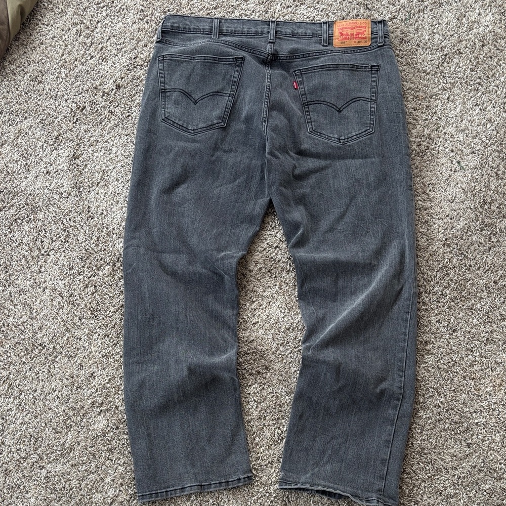 Levi’s 559 Men’s 40x32 Heavyweight Black Washed Denim Straight Leg Jeans